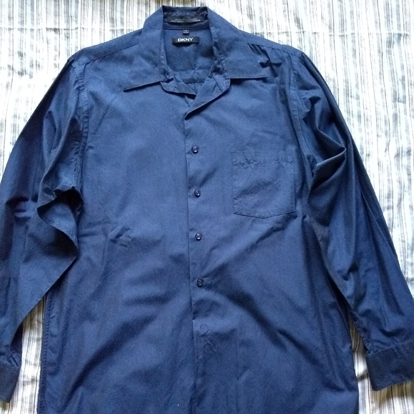 DKNY long sleeve shirt 100% cotton size 16 34/35 - Picture 2 of 6